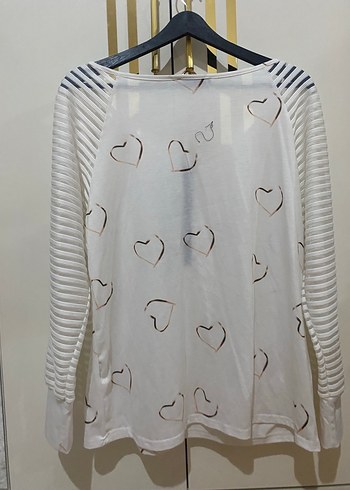 V Yaka Fermuarlı Beyaz  Bluz - Görsel 3