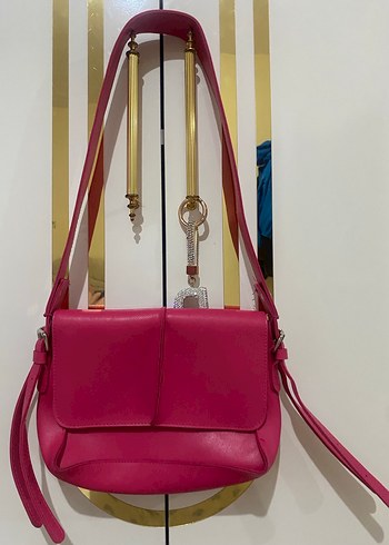 Pembe Kadın Sokak Stili Omuz Çantası - Görsel 3