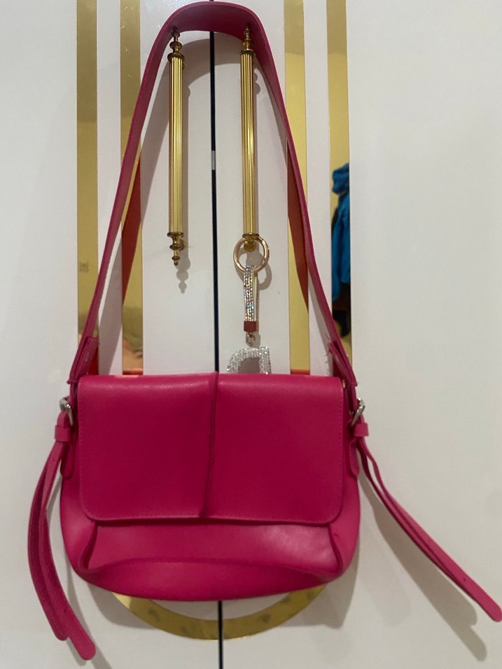 Pembe Kadın Sokak Stili Omuz Çantası - Görsel 2
