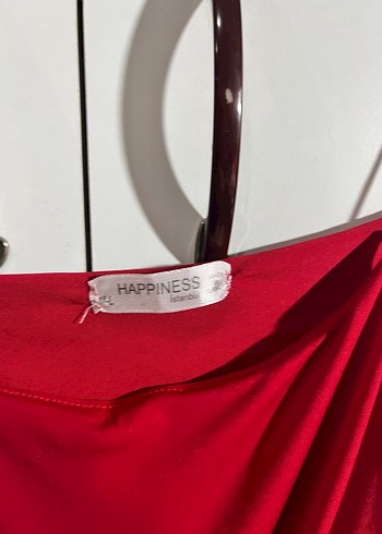 Kadın Kırmızı Drapeli İnce Askılı Mini Elbise - Görsel 2