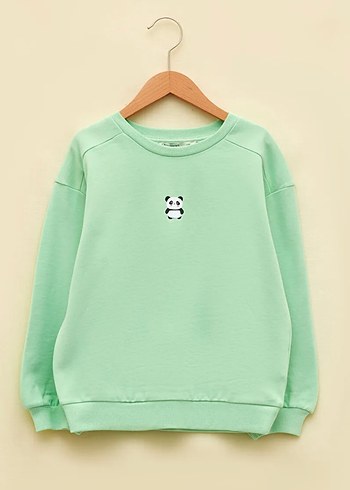 Kız Çocuk Yeşil Baskılı Sweatshirt