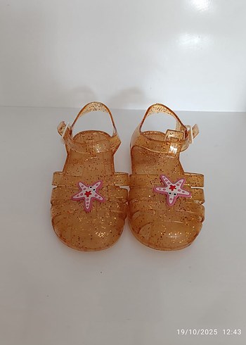 Işıltılı Bej Kız Çocuk Sandalet - Görsel 5