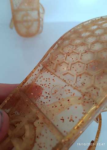 Işıltılı Bej Kız Çocuk Sandalet - Görsel 11