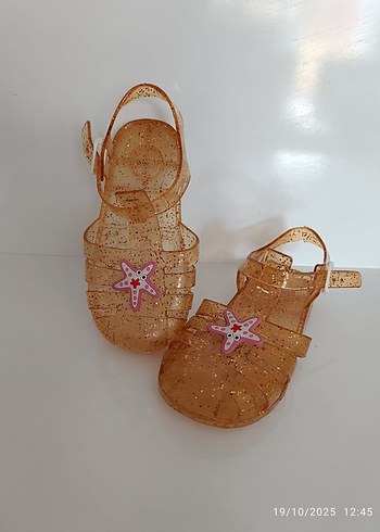 Işıltılı Bej Kız Çocuk Sandalet - Görsel 7