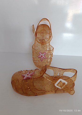 Işıltılı Bej Kız Çocuk Sandalet - Görsel 6