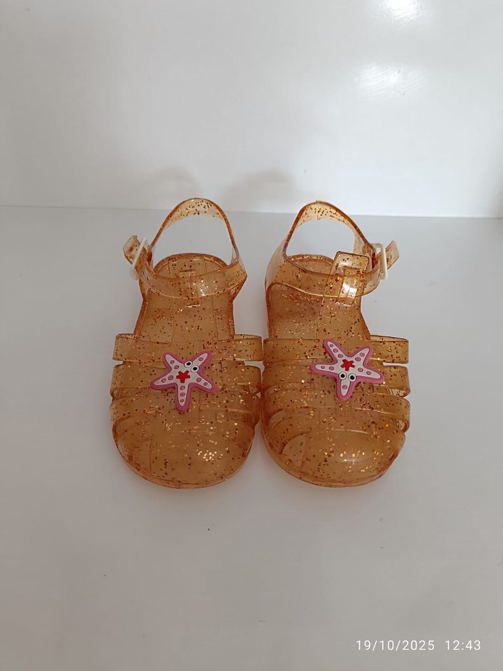 Işıltılı Bej Kız Çocuk Sandalet - Görsel 5