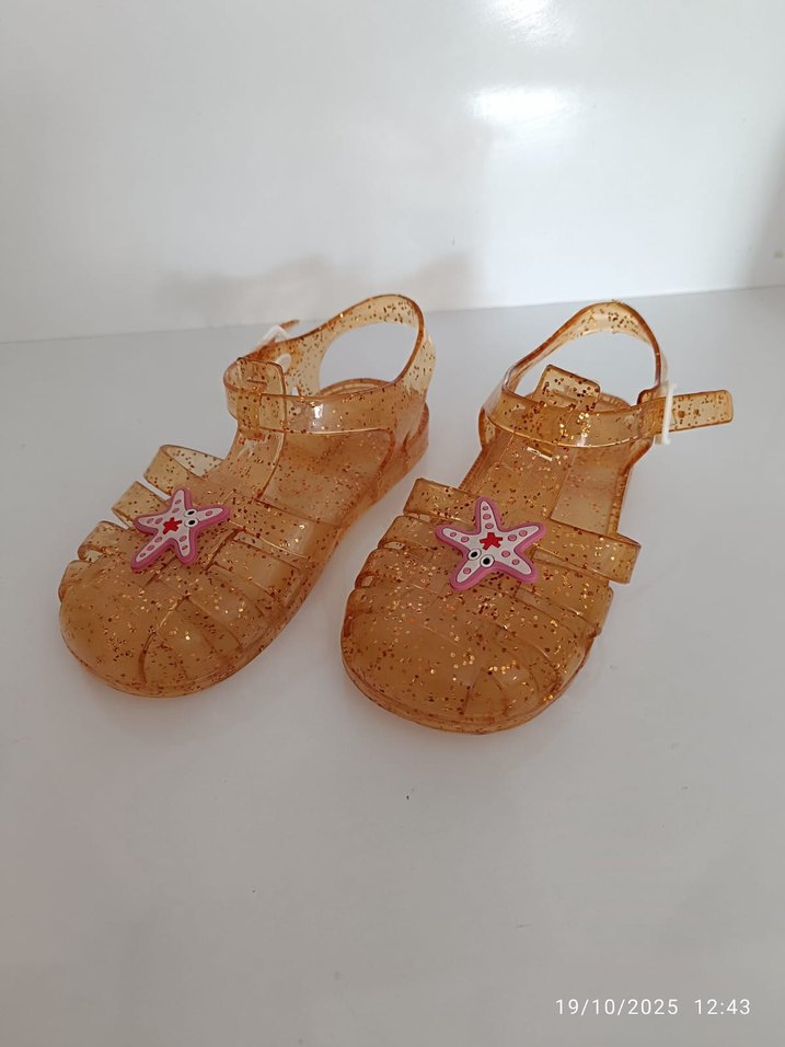 Işıltılı Bej Kız Çocuk Sandalet - Görsel 4