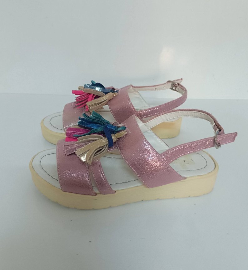 Püsküllü Pembe Kız Sandalet - Görsel 3