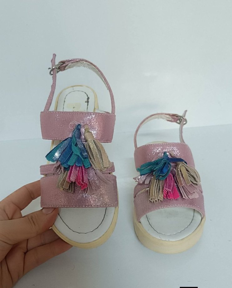 Püsküllü Pembe Kız Sandalet - Görsel 2