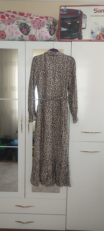 Defacto Leopar tesettür elbise 