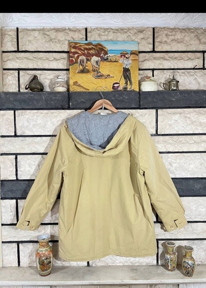 Kapüşonlu Vintage Yağmurluk - Görsel 3