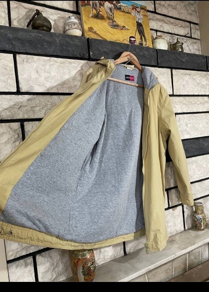 Kapüşonlu Vintage Yağmurluk - Görsel 2