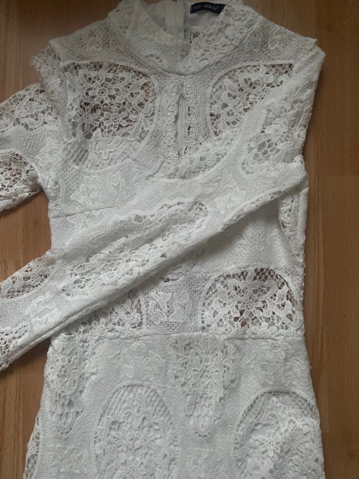 Dantel Beyaz Elbise - Görsel 2