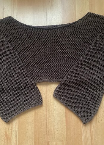 Kahverengi crop Triko Kazak - Görsel 2