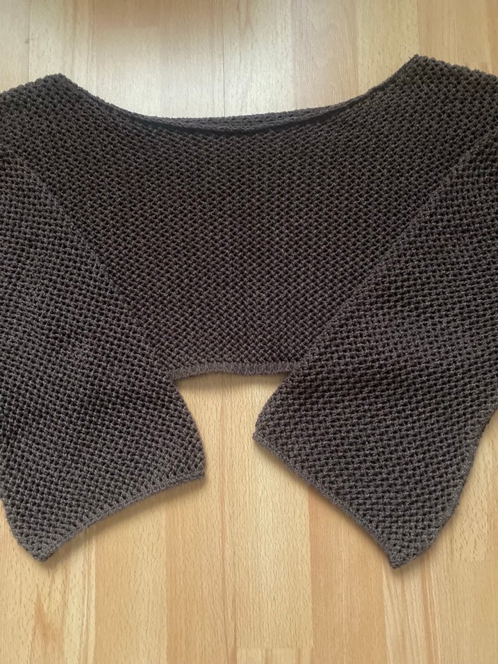 Kahverengi crop Triko Kazak - Görsel 2