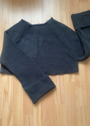 Füme crop kazak - Görsel 2