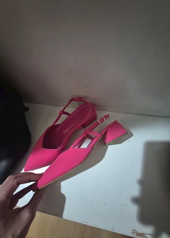Pembe Rugan Stiletto Topuklu Kadın Ayakkabı - Görsel 2