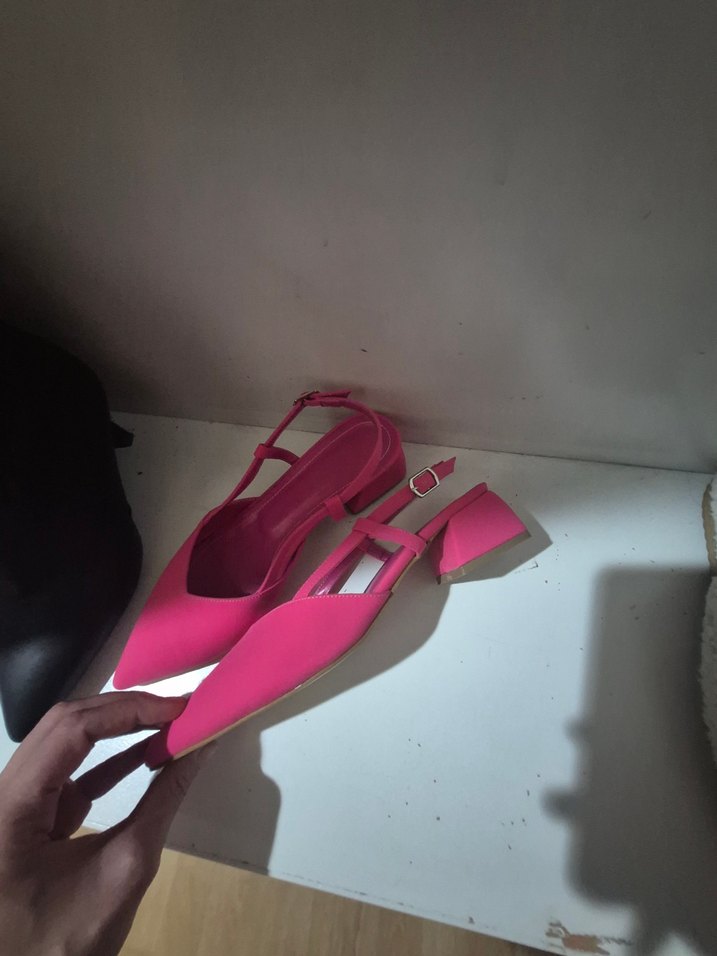 Pembe Rugan Stiletto Topuklu Kadın Ayakkabı - Görsel 2