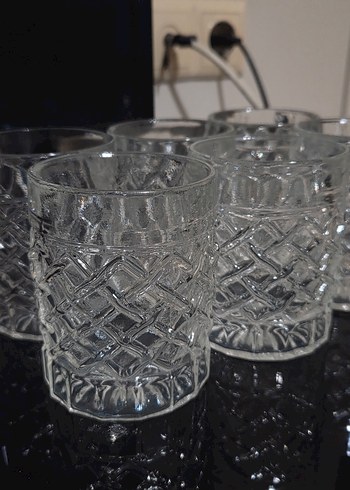 vintage kiristal Desenli viski Cam Bardak Seti