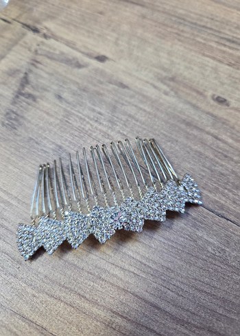 Gri Payetli Metal Saç Tarağı tokasi - Görsel 3