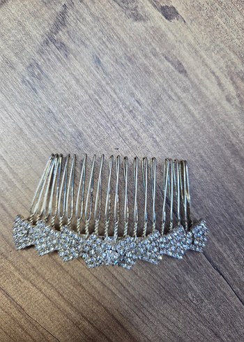 Gri Payetli Metal Saç Tarağı tokasi - Görsel 2