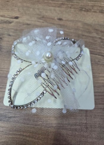 İnci ve Boncuk Detaylı Beyaz Vintage Saç Tokası - Görsel 3
