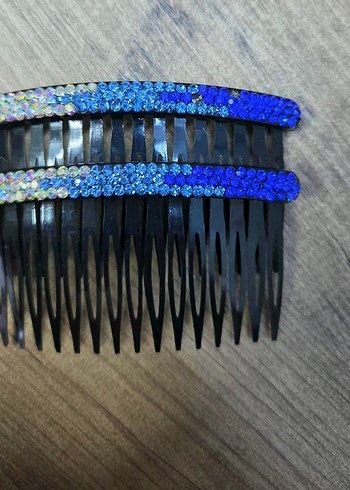Mavi Payetli Retro Saç Tarağı tokasi - Görsel 2