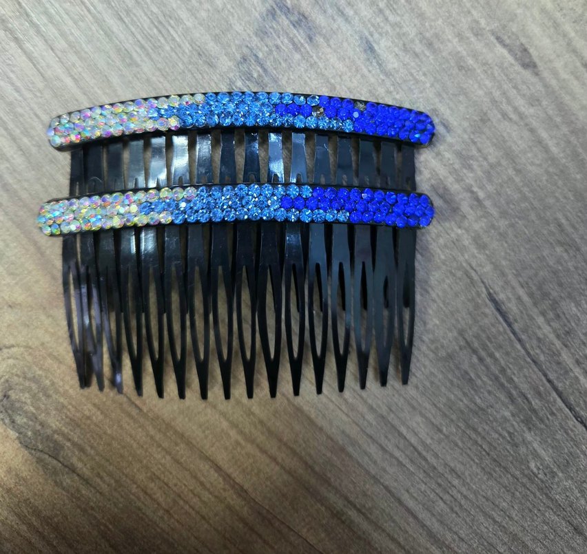 Mavi Payetli Retro Saç Tarağı tokasi - Görsel 2