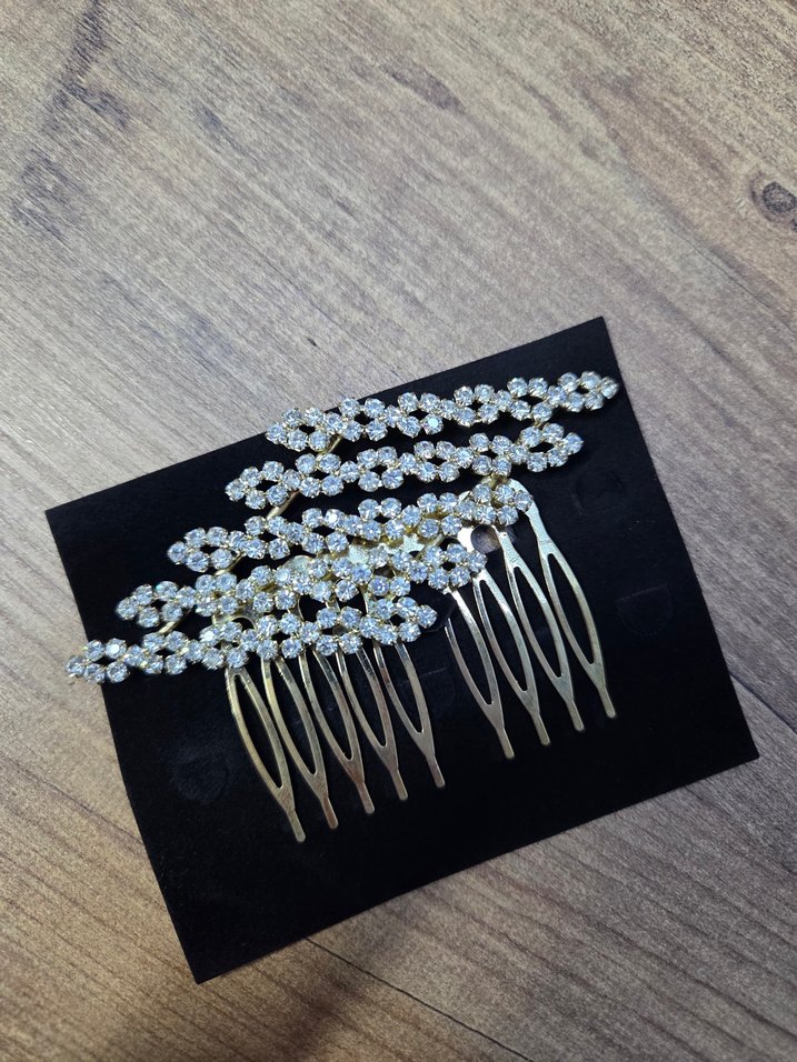 Altın Renkli Parlak Taşlı Saç Tokası tarakli - Görsel 2