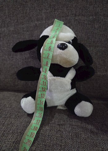 Siyah Beyaz Peluş Oyuncak Köpek - Görsel 3