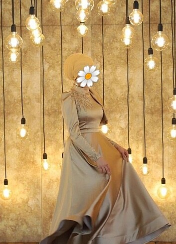36 Beden camel Renk Abiye