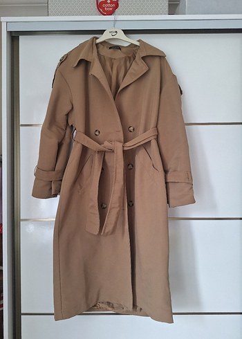 Vizon kemerli rüzgarlık detaylı trençkot - Görsel 5