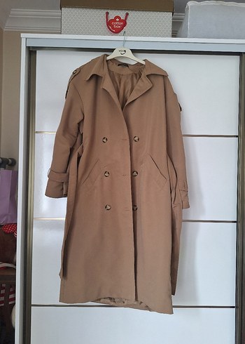 Vizon kemerli rüzgarlık detaylı trençkot - Görsel 6