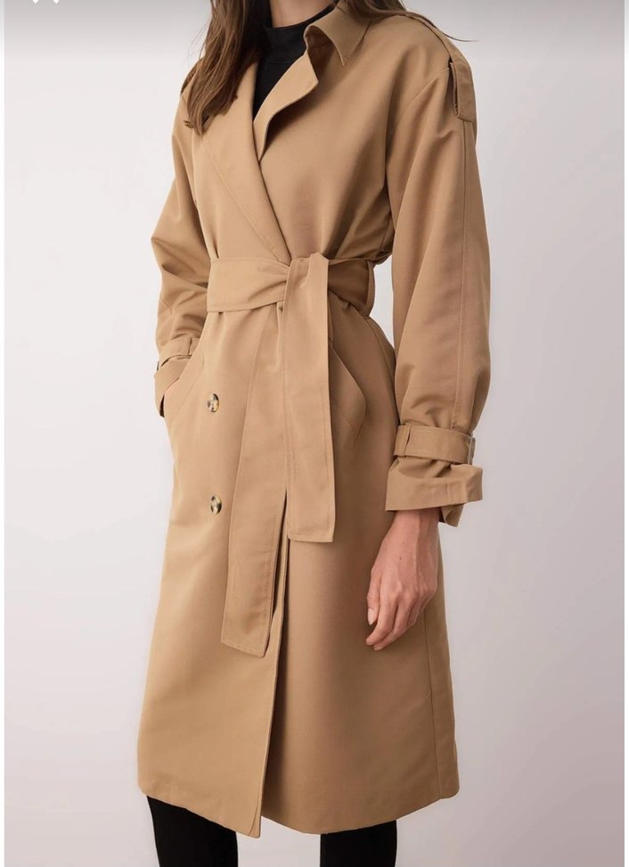 Vizon kemerli rüzgarlık detaylı trençkot - Görsel 3