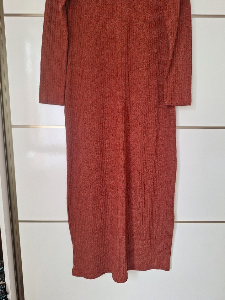 Turuncu Uzun Triko Elbise - Görsel 3