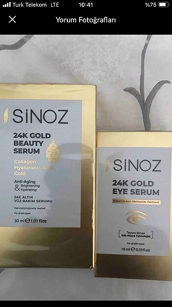 The Ordinary Sinoz 24K altın yüz bakım ikilisi