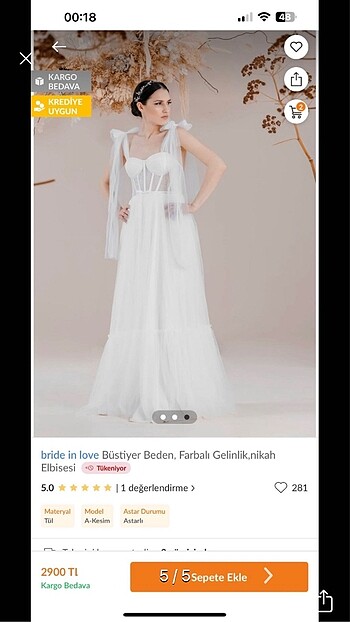 Dış çekim ve nikah gelinlik