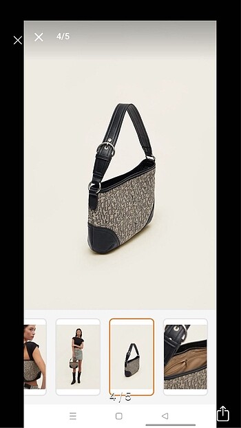 Beden siyah Renk Stradivarius monogram çanta