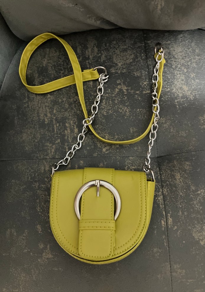 Sarı Yılan Desenli Deri Kadın Çanta - Görsel 3