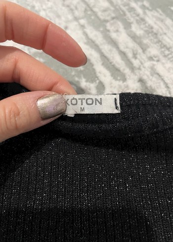 Koton Siyah Yüksek Yakalı Örgü Kadın Atlet