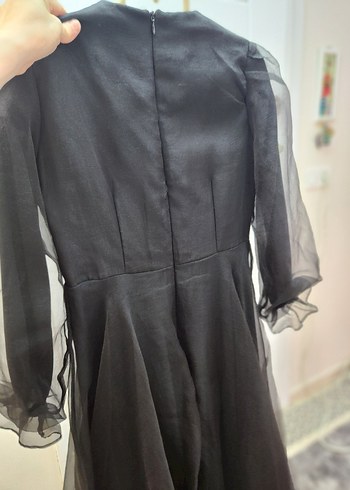 Diğer Siyah Uzun Kollu Gotik Abiye Elbise