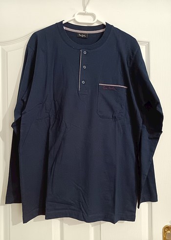 Lacivert erkek uzun kollu pijama set - Görsel 4