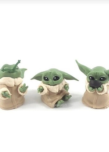  Beden Baby Yoda 6'lı Set Figür Biblo 6 Adet