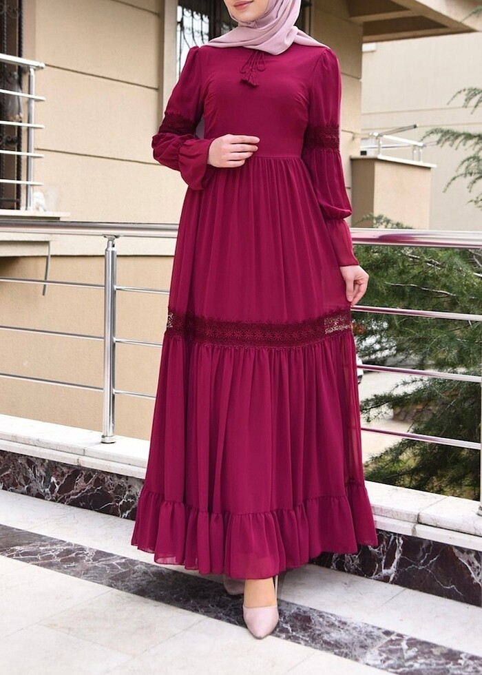 Fuşya Şifon Elbise ? Zarif ve Şık - Görsel 2