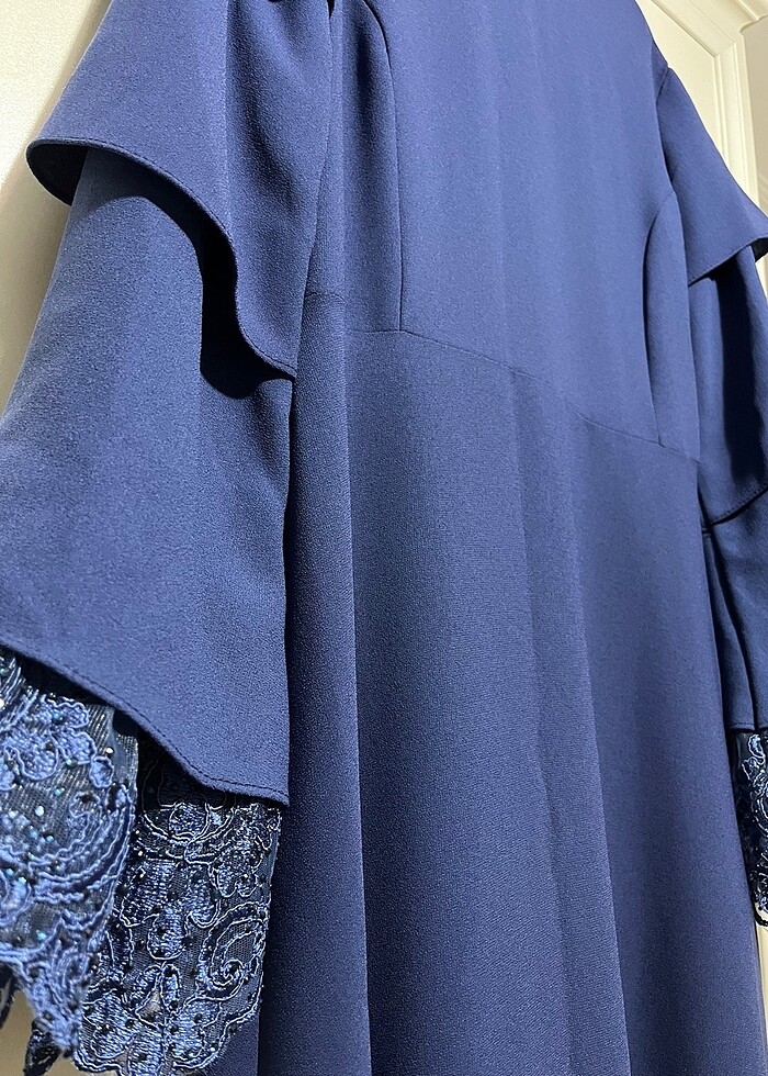 Dantel Detaylı Lacivert Elbise ? Kumaşı Değerlendirmek İsteyenle - Görsel 3