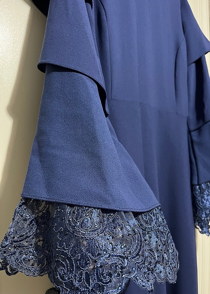 Dantel Detaylı Lacivert Elbise ? Kumaşı Değerlendirmek İsteyenle - Görsel 2