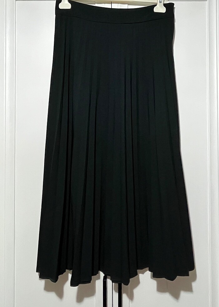 Şık ve Rahat Petrol Yeşili Pileli Midi Etek Günlük & Özel Günler - Görsel 2