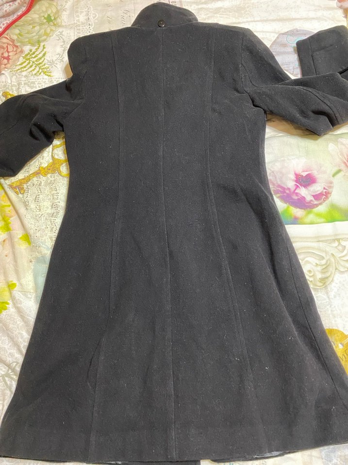 Siyah Çift Düğmeli Kadın Kaban - Görsel 3