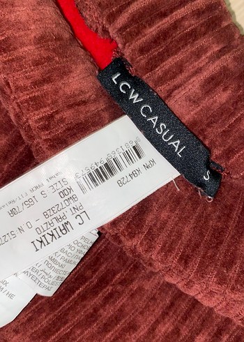 Bordo (kiremit bordo arası) Kadın kadife Bol Kesim Pantolon - Görsel 5