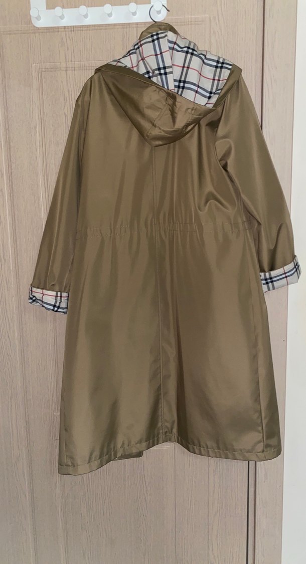 Bej Uzun Kadın Trençkot - Görsel 2